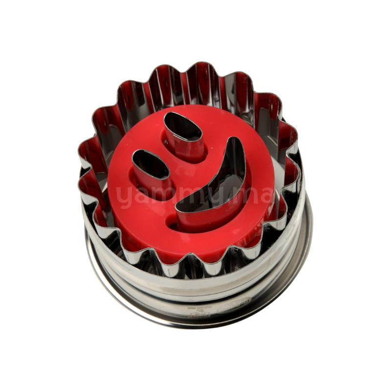 Emporte-pièce avec Poussoir Rond Smiley Face en Inox