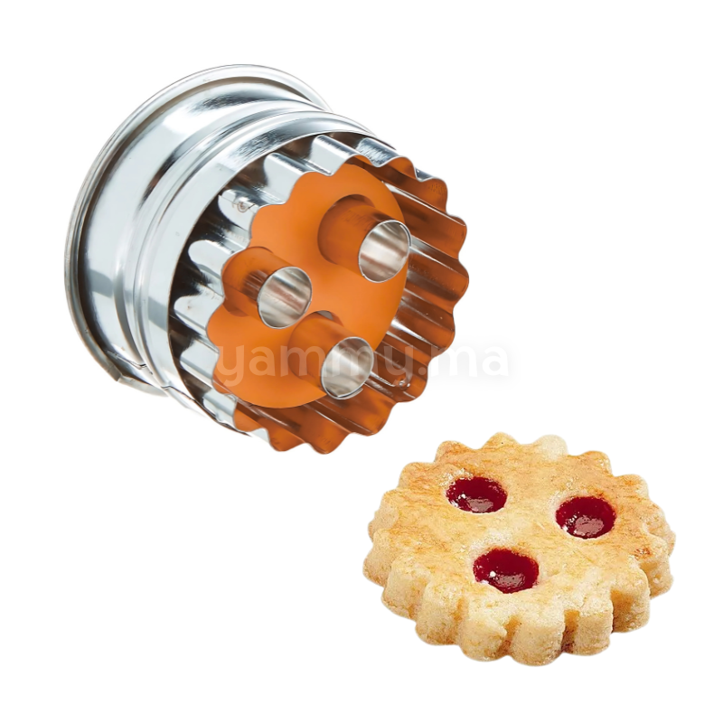 Emporte-pièce avec Poussoir Rond Trois Points en Inox