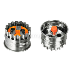 Emporte-pièce avec Poussoir Rond Trois Points en Inox