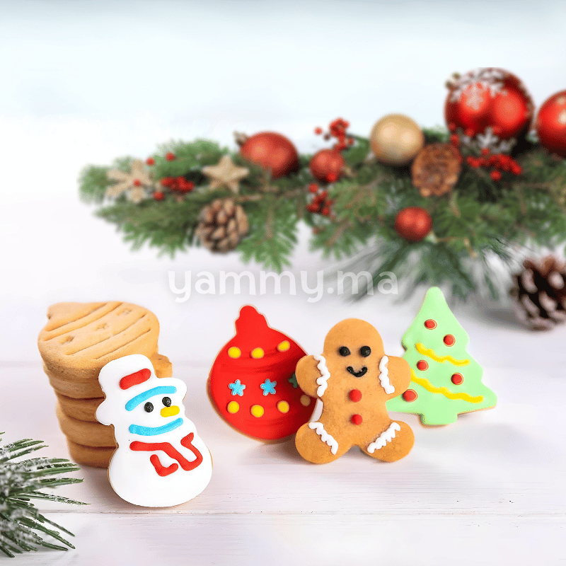 SET. 4 Emporte-piecès avec Poussoir Christmas