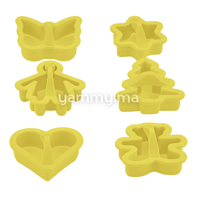 SET. 6 Emporte-pièces Papillon Etoile Sapin Coeur Homme