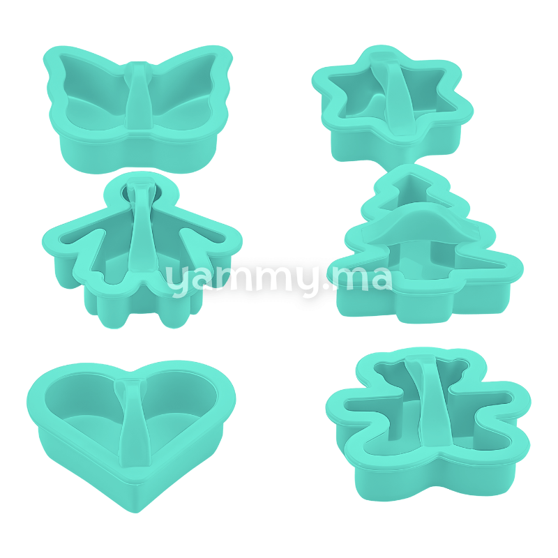 SET. 6 Emporte-pièces Papillon Etoile Sapin Coeur Homme