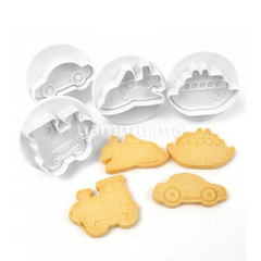 SET. 4 Emporte-pièces Vehicules Bateau Voiture Train Avion