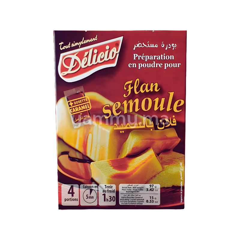 Préparation Flan Semoule + Dosette Caramel - Délicio