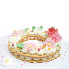 Fleurs de Rose Violettes x6 et Feuilles Vertes x12 en Azyme - Florensuc