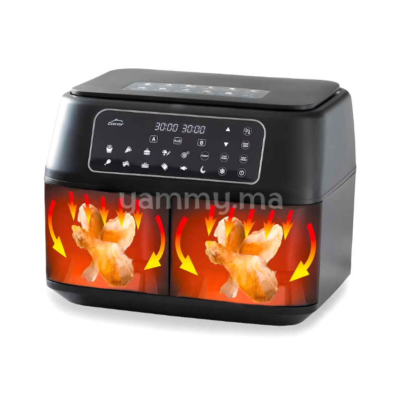 Friteuse sans Huile Air Fryer Double 2 x 4.5L - Lacor 69508