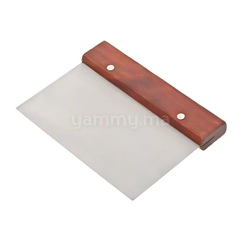 Grattoir Coupe-Pâte en Inox avec Manche en Bois 15 cm