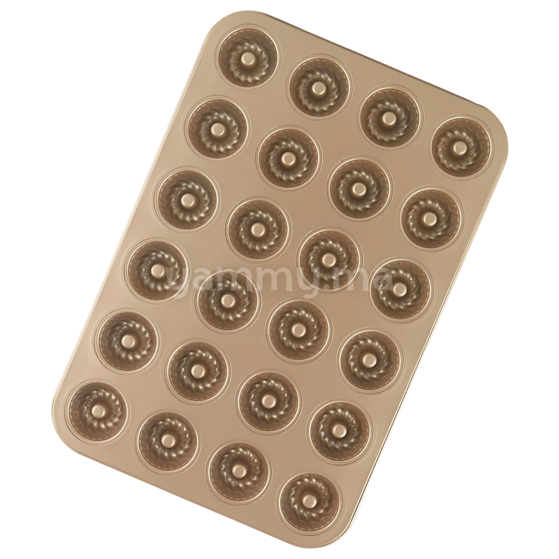 Moule à 24 Mini Muffins Kuglof Ø 5.3 cm Doré Anti-adhésif