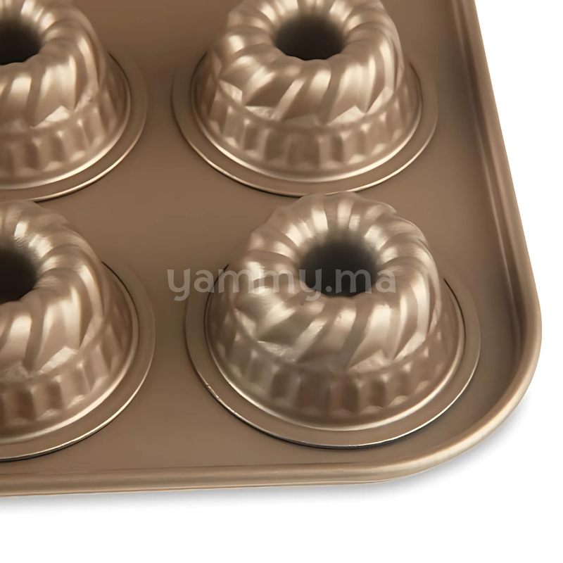 Moule à 24 Mini Muffins Kuglof Ø 5.3 cm Doré Anti-adhésif