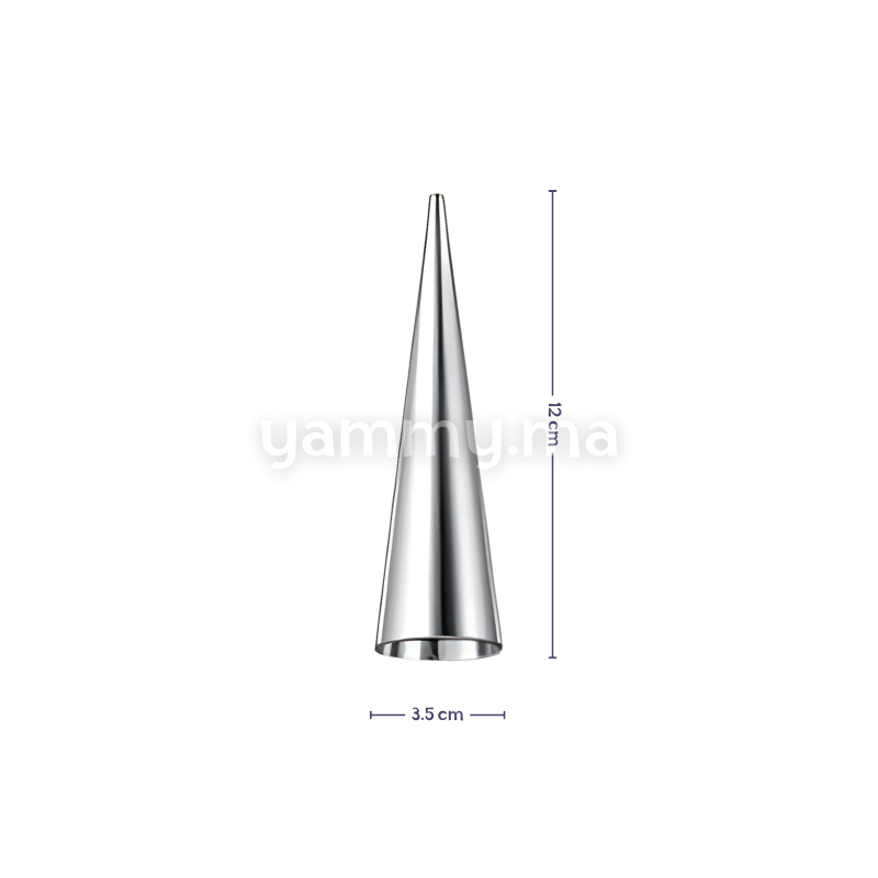 SET. 6 Moules à Cornet en Inox 12 x Ø 3.5 cm