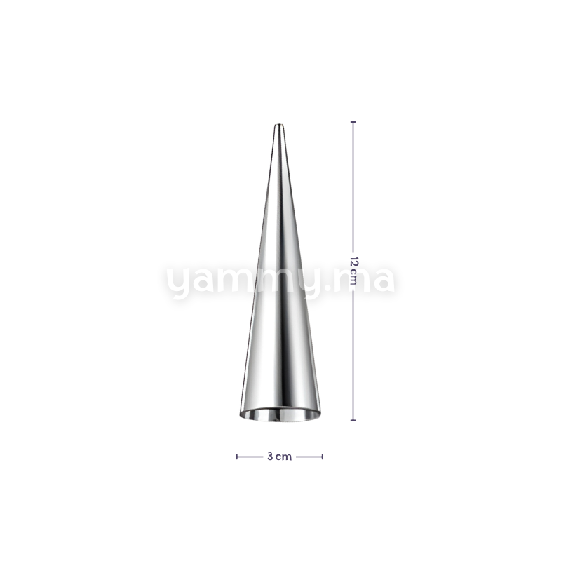 SET. 8 Moules à Cornet en Inox 12 x Ø 3 cm