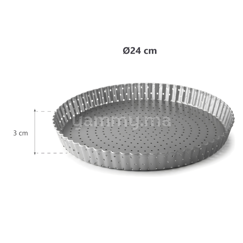 Moule à Tarte Perforé 24cm Delize - Lacor 68782