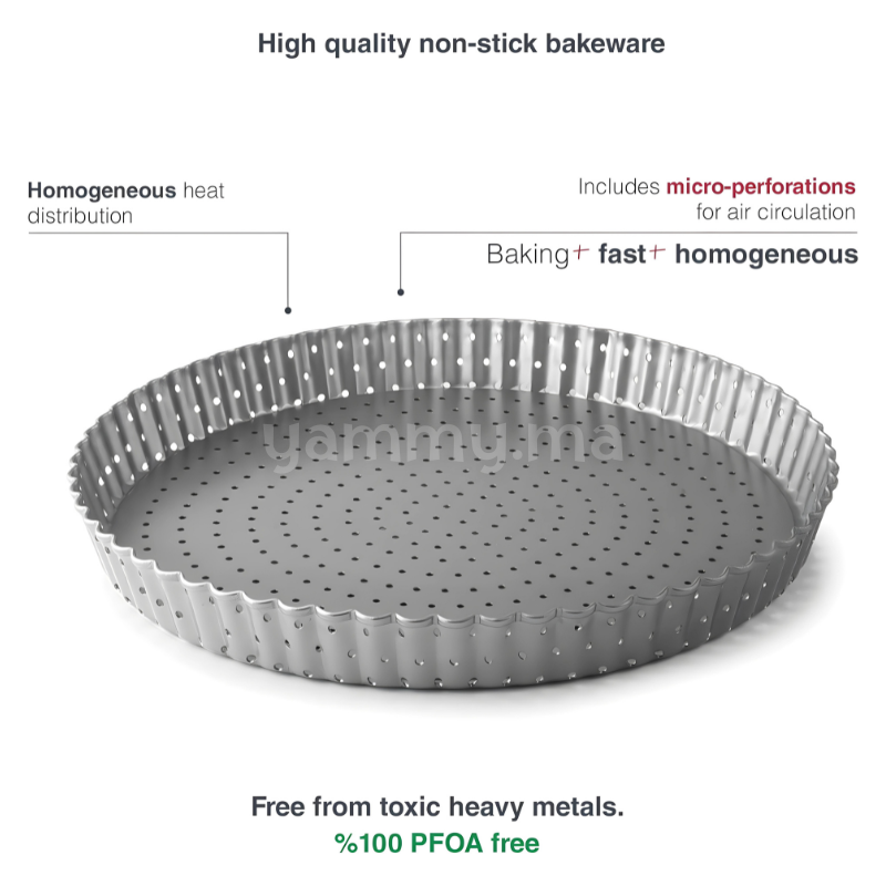Moule à Tarte Perforé 24cm Delize - Lacor 68782