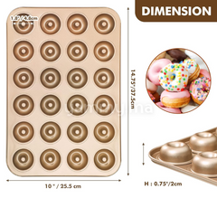 Moule à 24 Mini Donuts Doré Anti-adhésif