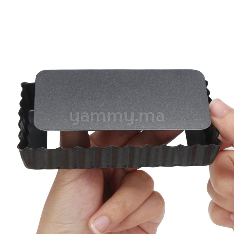 Moule à Tartelette Rectangulaire Fond Amovible 12 cm