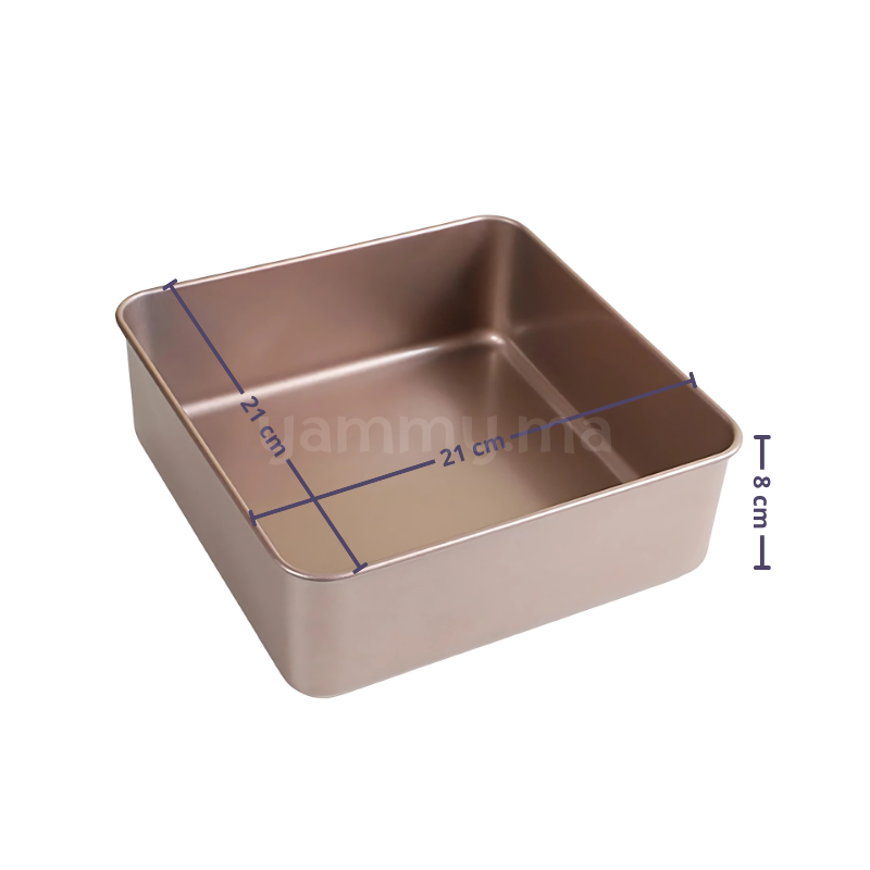 Moule Carré 21 cm Anti-adhésif Hauteur 8 cm