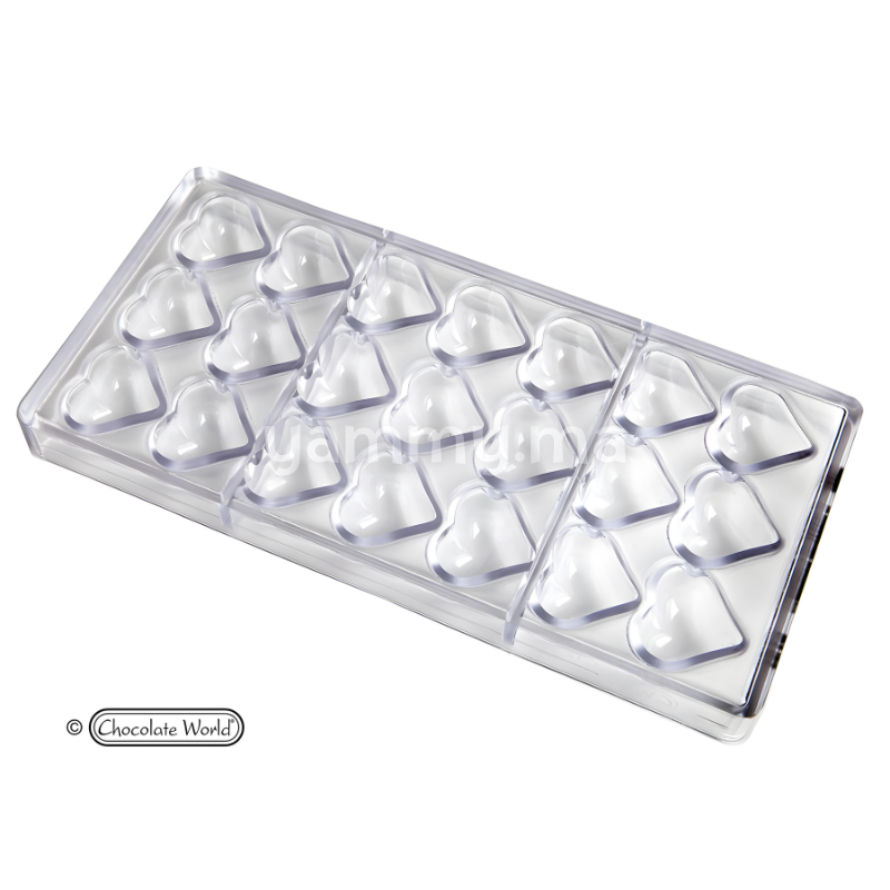 Moule Chocolat en Polycarbonate Coeur Globe "CW1218" - Chocolate World