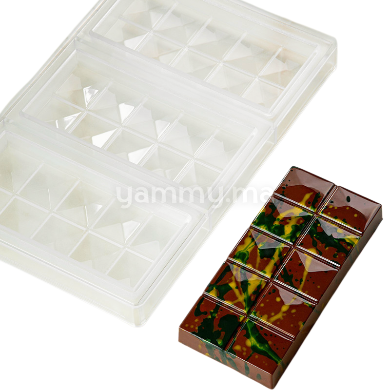 Moule Chocolat en Polycarbonate Tablette Dubai 200 gr (x3) "PC5078" - Pavoni