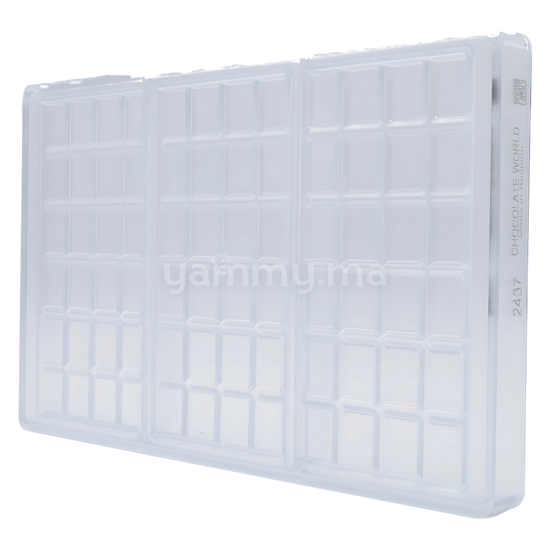 Moule Chocolat en Polycarbonate Tablette 24 Rectangles 60gr "CW2437" - Chocolate World