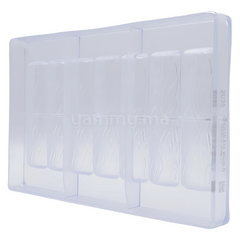 Moule Chocolat en Polycarbonate Bar Semi-circulaire avec Éclats de Glace (x7) "CW12105" - Chocolate World