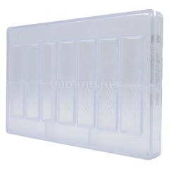 Moule Chocolat en Polycarbonate Bar Semi-circulaire avec Éclats de Glace (x7) "CW12105" - Chocolate World