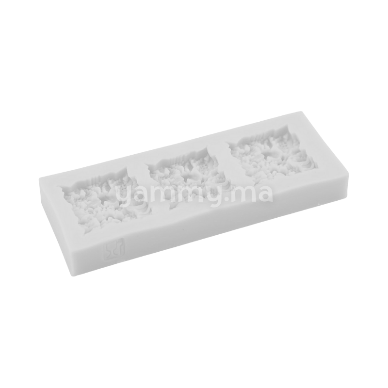 Moule Silicone 3 Bouquets de Fleurs Carré