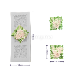 Moule Silicone 3 Bouquets de Fleurs Carré