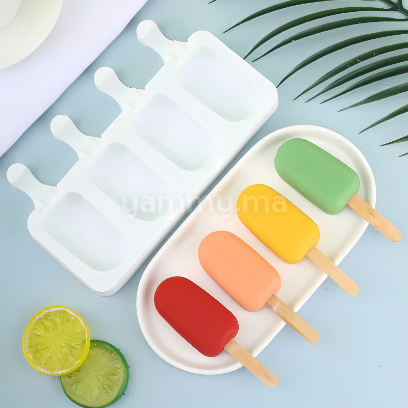Moule Silicone à 4 Mini Glaces Classique Magnum