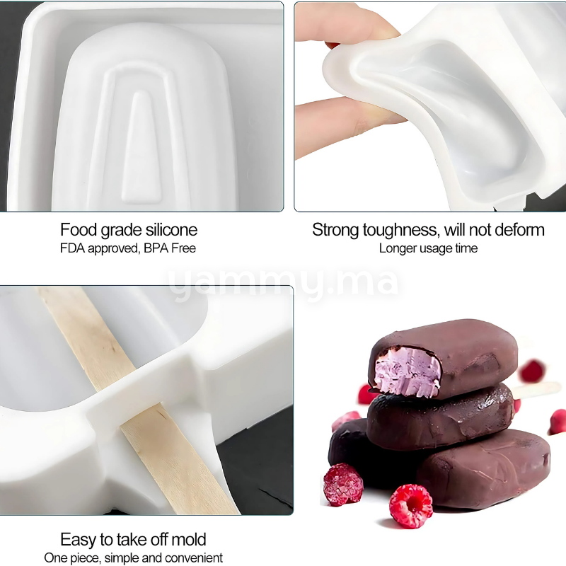 Moule Silicone à 4 Glaces Classique Magnum