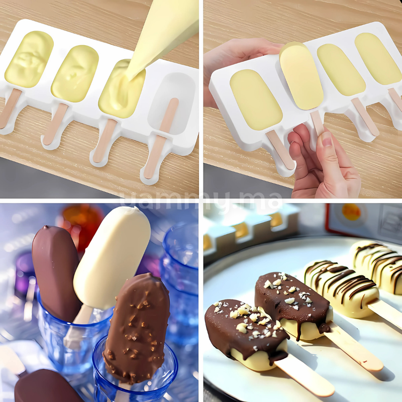 Moule Silicone à 4 Glaces Classique Magnum