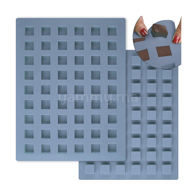 Moule Silicone Mini Carré pour Chocolat (x54) "C293"