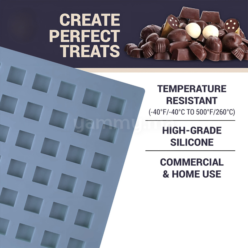 Moule Silicone Mini Carré pour Chocolat (x54) "C293"