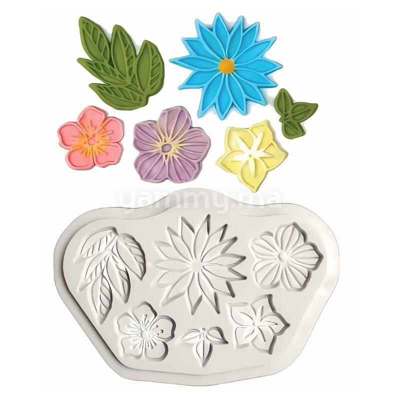 Moule Silicone 6 Fleurs Dentelle