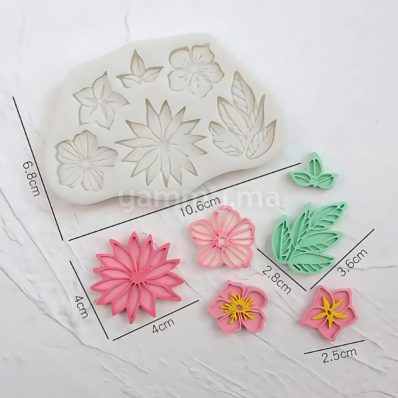 Moule Silicone 6 Fleurs Dentelle