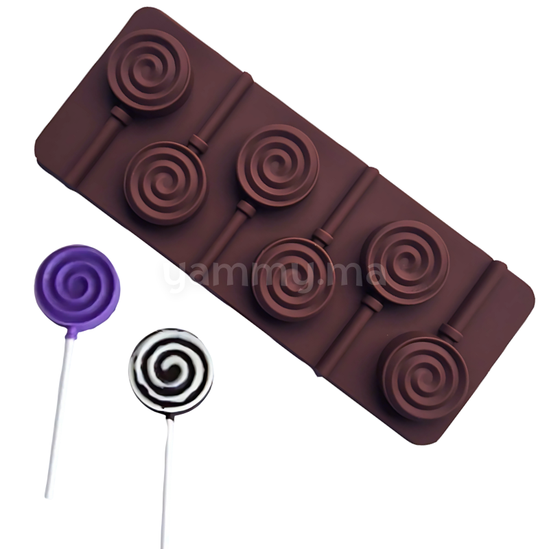 Moule Silicone 6 Sucettes Tourbillon