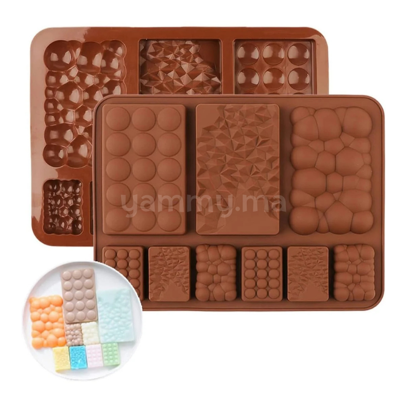 Moule Silicone 9 Mini Tablettes Chocolat Fragment