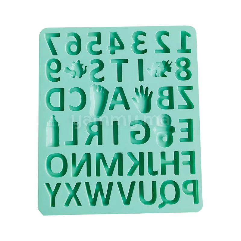 Moule Silicone Lettres et Chiffres 21,7 x 18,7 cm