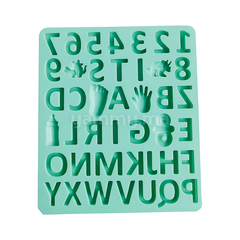 Moule Silicone Lettres et Chiffres 21,7 x 18,7 cm