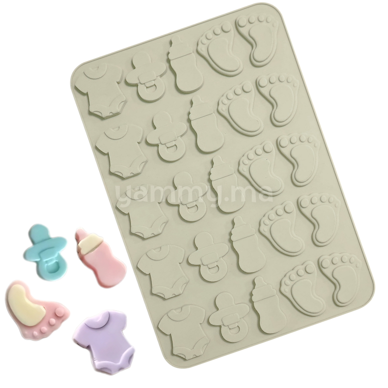 Moule Silicone à Chocolat Baptême (x25)