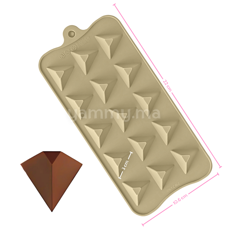 Moule Silicone à Chocolat Tétraèdre (x15)