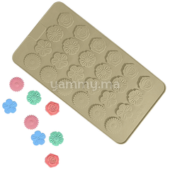 Moule Silicone à Chocolat Fleurs Plat (x24)
