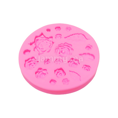 Moule Silicone - 17 Roses et 3 Feuilles