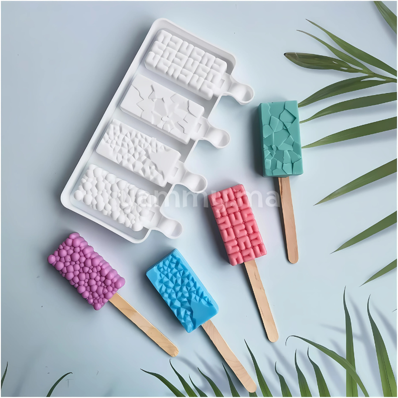 Moule Silicone à 4 Mini Glaces Variées
