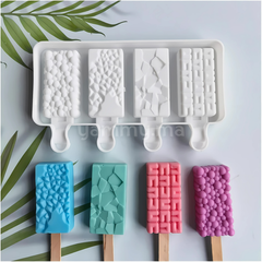 Moule Silicone à 4 Mini Glaces Variées