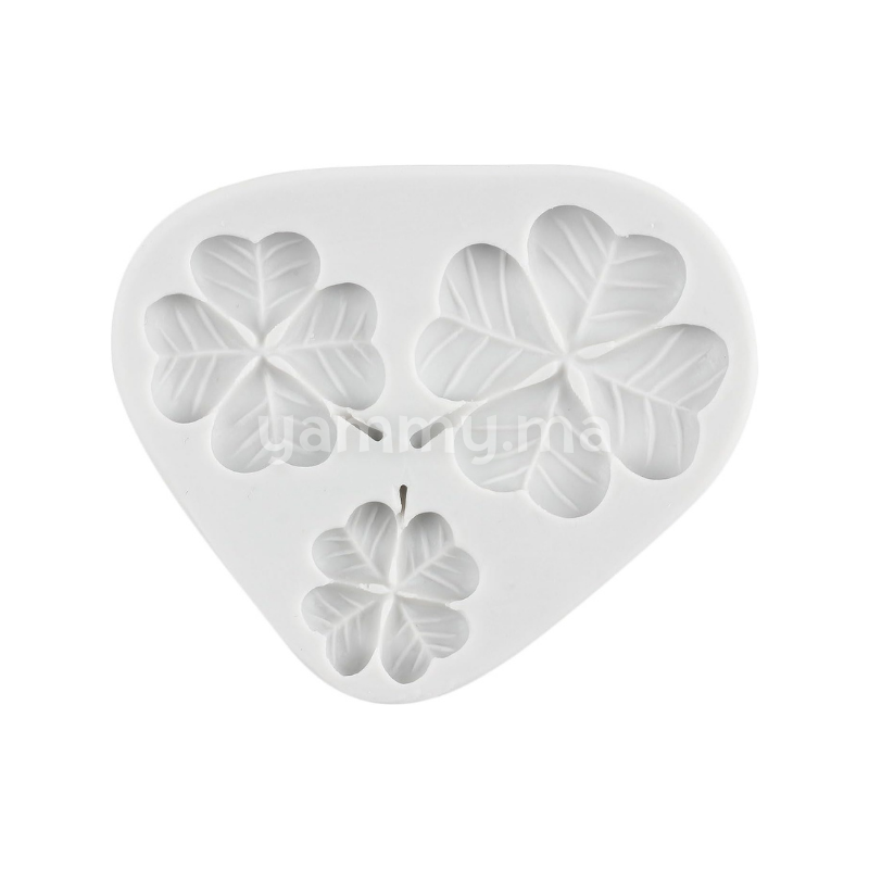 Moule Silicone 3 Feuilles de Trèfle à Quatre Feuilles
