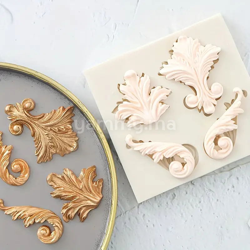 Moule Silicone 4 Feuilles Rétro