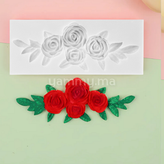Moule Silicone Guirlande de Fleurs 4 Roses