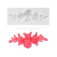 Moule Silicone Guirlande de Fleurs 4 Roses