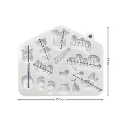 Moule Silicone Thème Baptême Baby Boy Girl