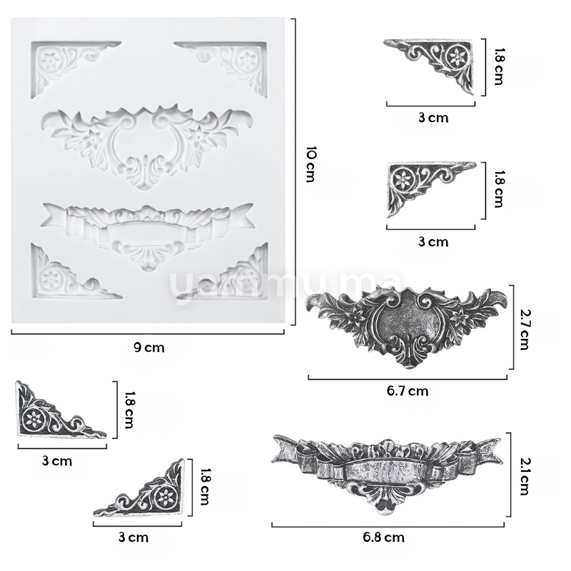 Moule Silicone Relief Baroque Vintage